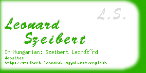 leonard szeibert business card